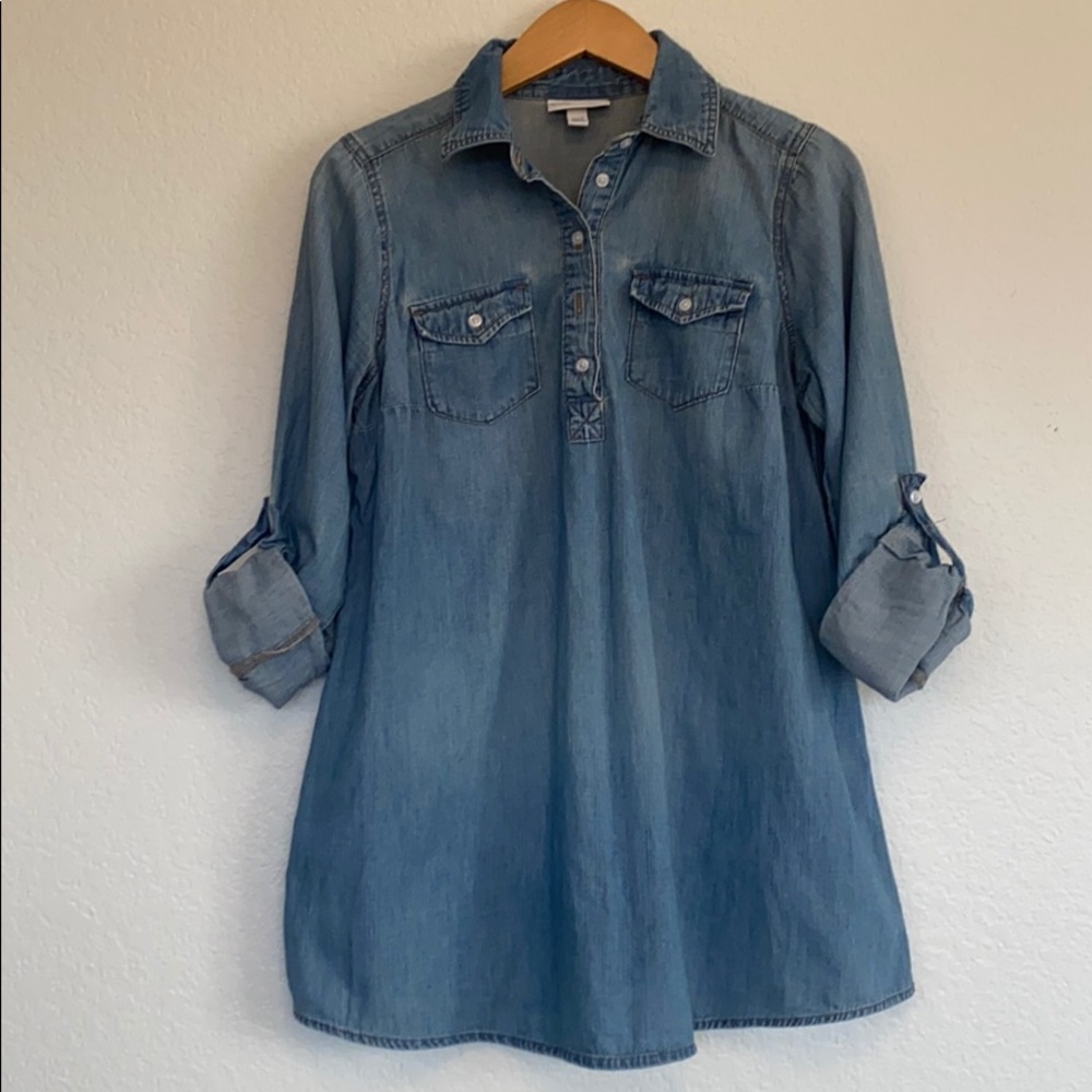 Chambray maternity tunic